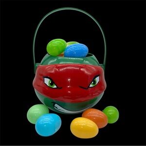 Teenage Mutant Ninja Turtles Raphael figural plastic bucket Halloween Easter Egg